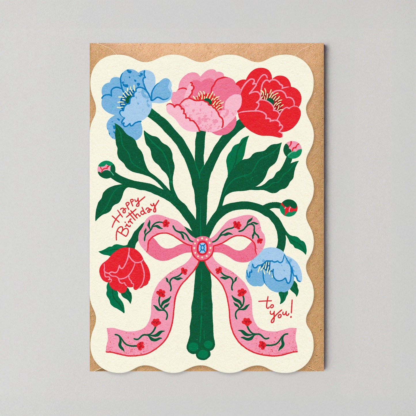 Bursdagskort - Blomsterbukett