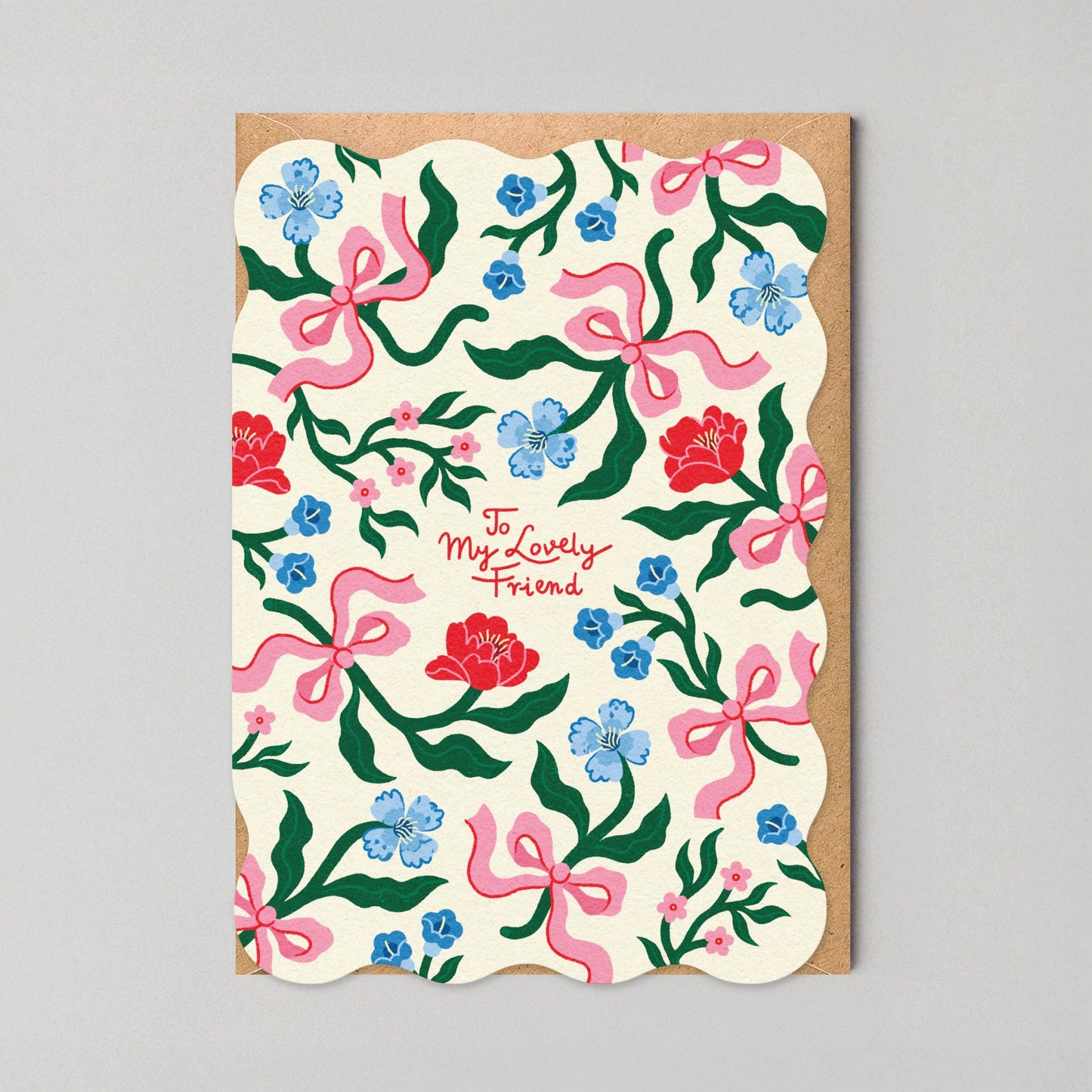 Vennskapskort - Blomster og Sløyfer