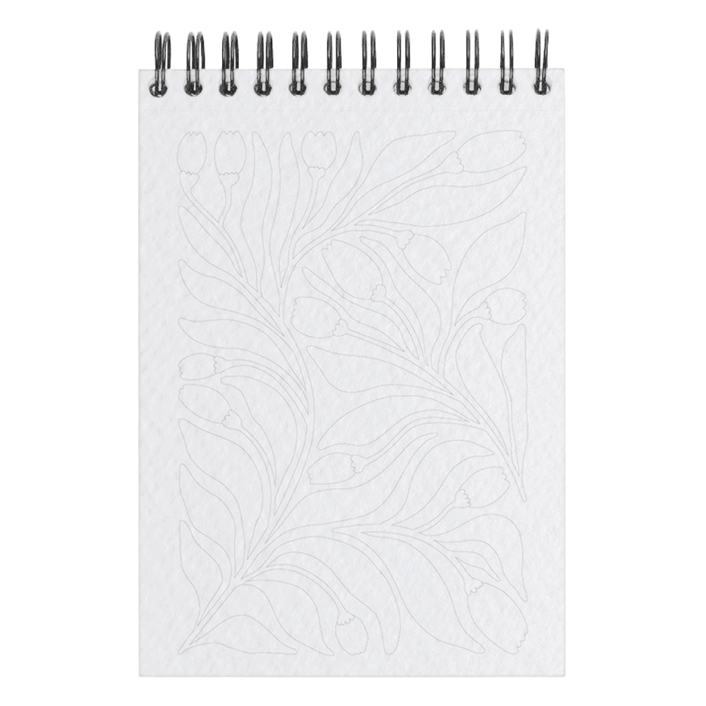 Malebok / Fargeleggingsbok A6 - Floral