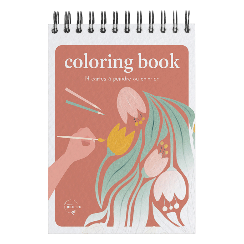Malebok / Fargeleggingsbok A6 - Floral