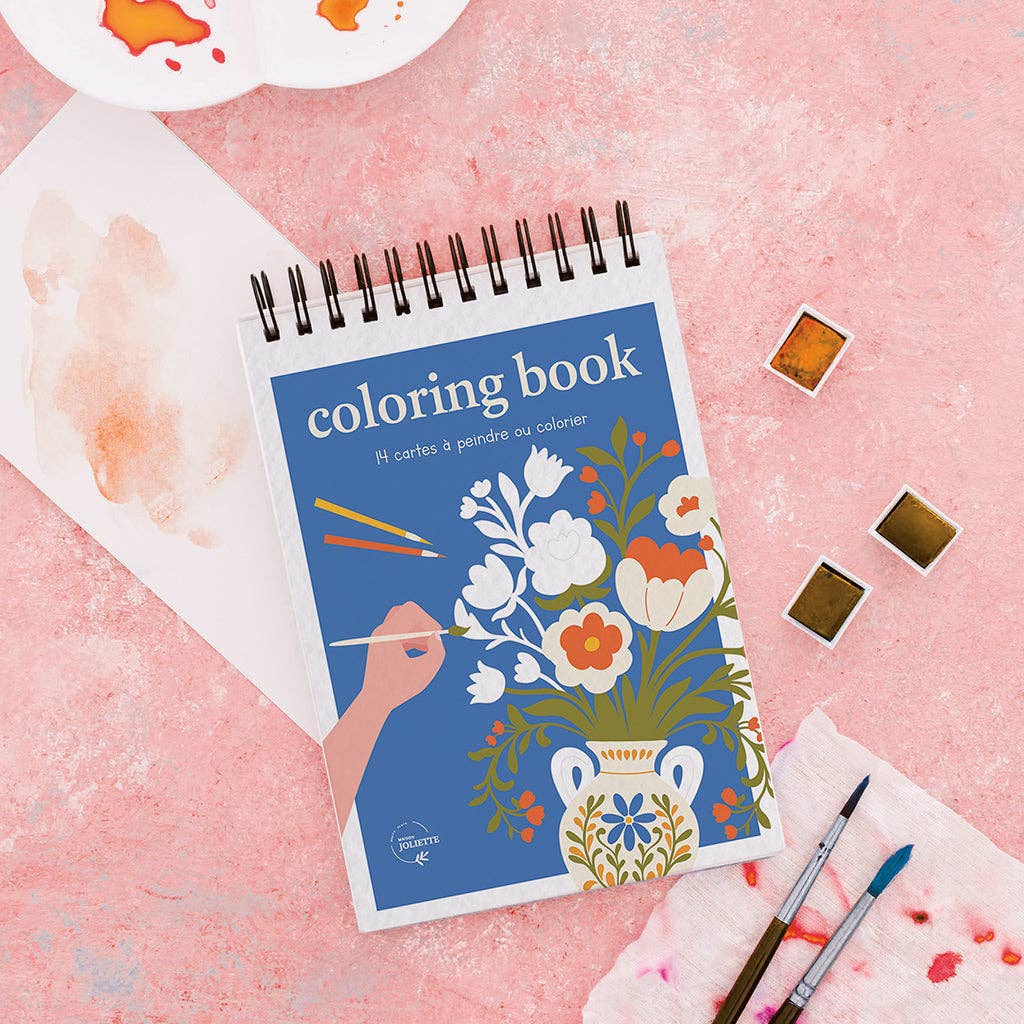 Malebok / Fargeleggingsbok A6 - Bloom