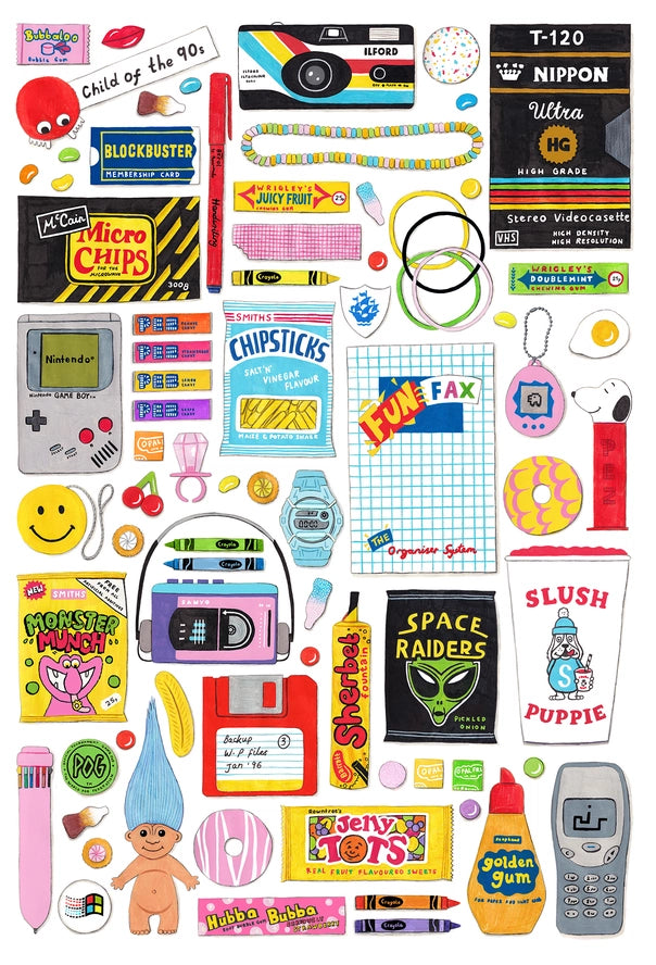 Puslespill 1000 brikker - Retro 90's